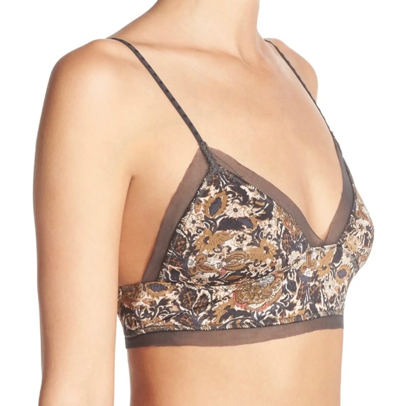 FREE PEOPLE INTIMATELY ON THE EDGE PRINT BRALETTE - Picture 2 of 14